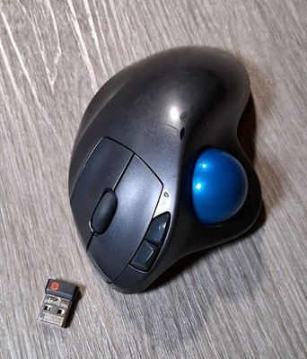 Logitech M570 Wireless Trackball Ergonomic Mouse Blue Ball w/ Receiver  Tested