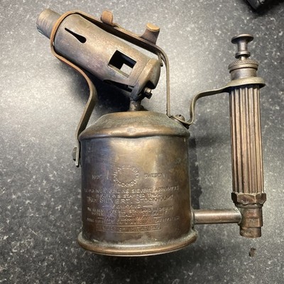 Vintage MAX SIEVERT for Petroleum Blow Torch Lamp Brass Made In Sweden