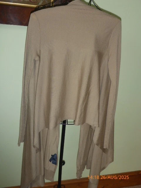 Cárdigan Cascada Polo Ralph Lauren Lana Mujer Beige Tejido Frente Abierto Talla M/L Foto 3 de 4