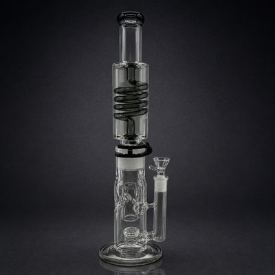 15'' Detachable Glycerin Coil Freeze Water Pipe Bong Percolator 14mm Glass Bowl