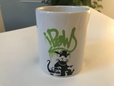 Banksy Mug Gansta Rat Lime Green Art Of Banksy 2024 Exhibition Sold Out