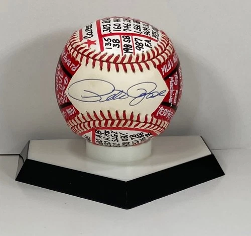 Pete Rose Signed ONL Baseball, VCBC SuperStats, Hand Painted, JSA, Big Red Mach.