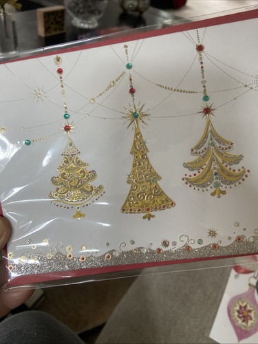 Lot 17 Christmas🎄Cards 3D Glitter Embellished Papyrus Hallmark Artistic Studio - Picture 5 of 18