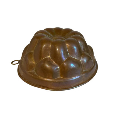 Large Antique French Copper Jelly Pudding Aspic Cake Mold Mould - Rustic Kitchen
