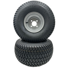 Set Of 2 - Silver 20x10.00-8 Lawn Mower Tire And Rim Compatible With Husqvarna