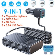 Multi Car Cigarette Lighter Socket Usb Plug Fast Charger Power Adapter Splitter Multi Car Cigarette Lighter Socket Usb Plug Fast Charger Power Adapter Splitter