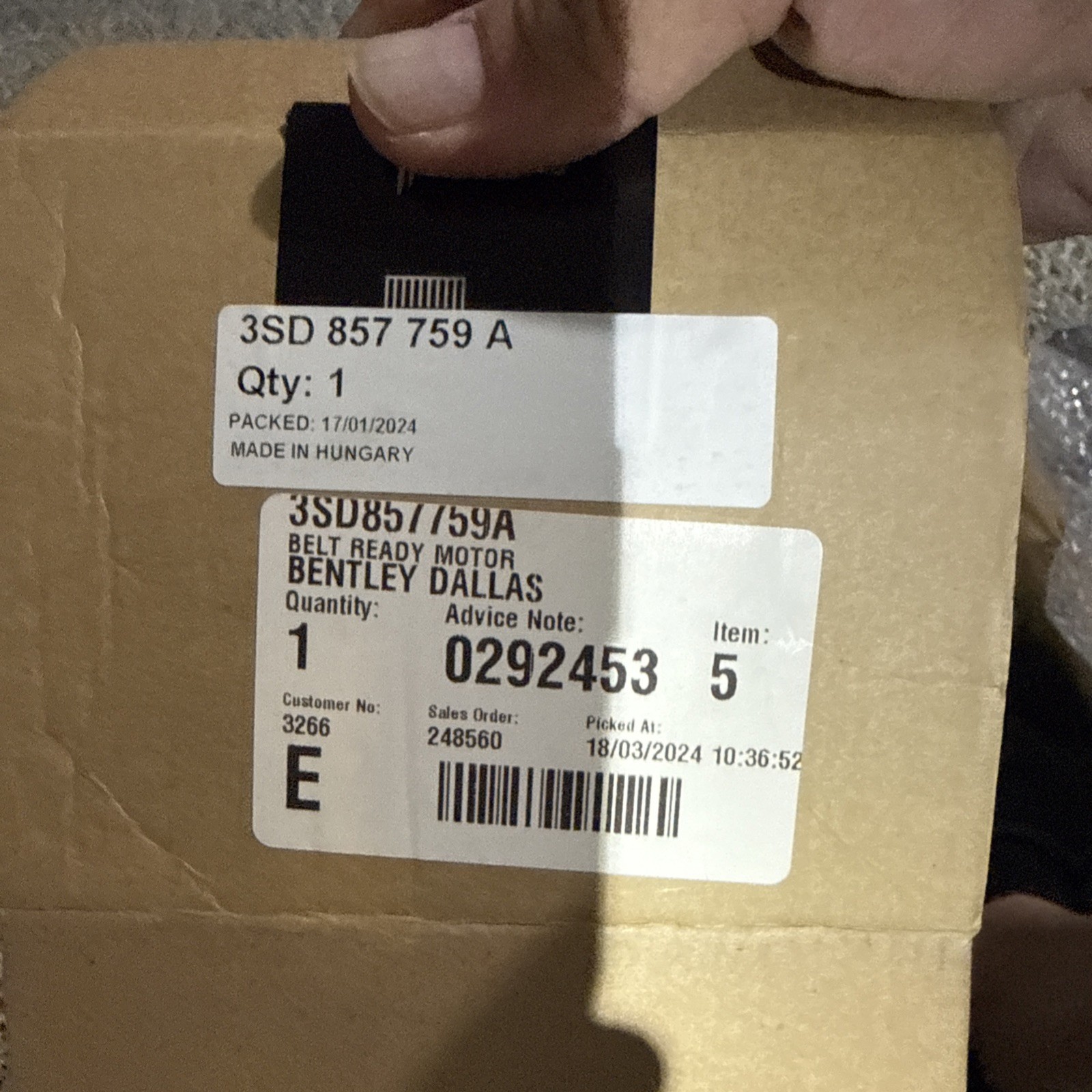 New BENTLEY GT GTC Belt Ready Motor Part # 3sd857759a
