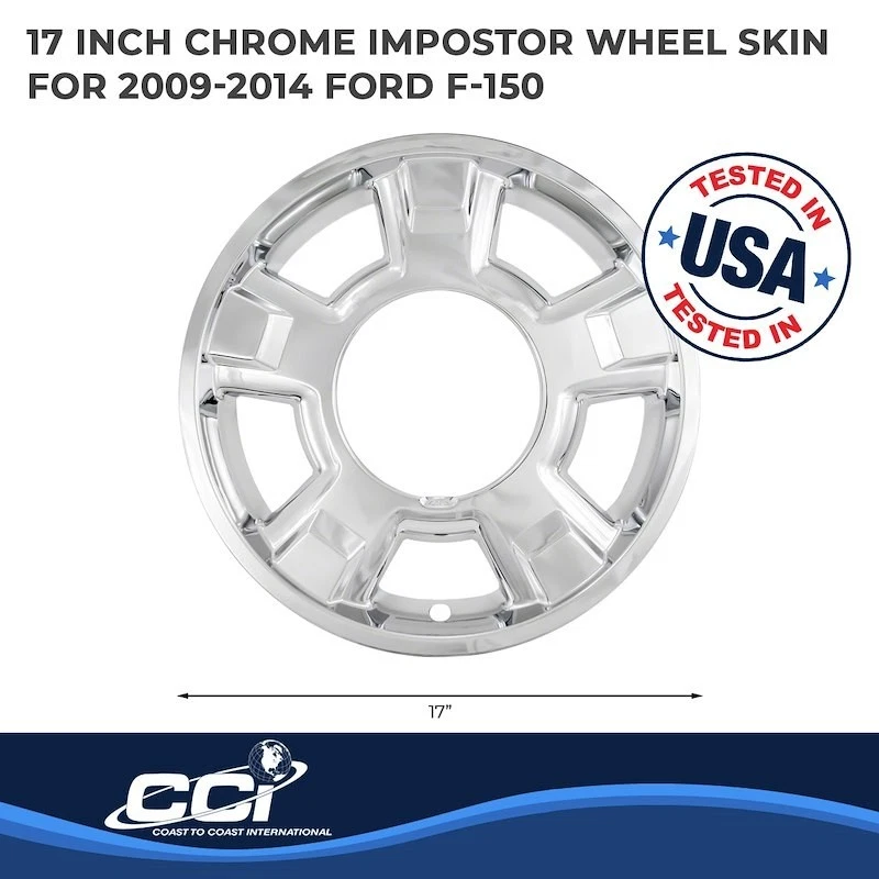 Tapacubos cubierta rueda cromada IMP326X para 09-14 Ford F-150 cromo 17" Foto 3 de 3