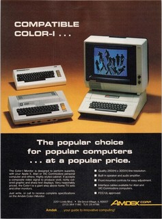 Amdek Color I Monitor Vintage 1982 Print Ad Apple II Atari VIC