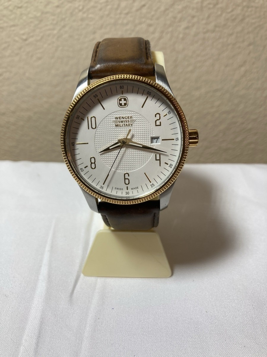 Wenger Swiss Military Terragraph Leather Mens Watch