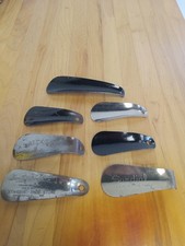 Lot of 7 Vintage Metal Shoehorns   Advertising  Blank Styles Mixed