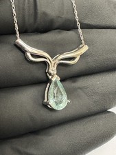 Gems Tv  Icy Blue Paraiba Tourmaline & Diamond 18k White Gold Necklace