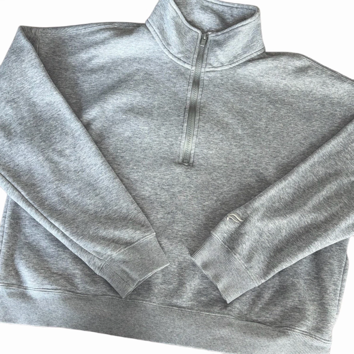 Sweat Femme Fabletics Gris Clair, Col Rond, Logo, Taille M, Athlétisme