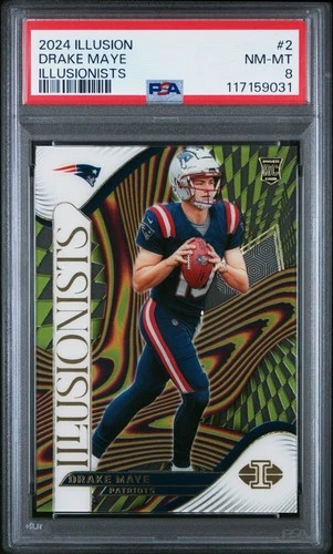 2024 PANINI ILLUSIONS ILLUSIONISTS #2 DRAKE MAYE ROOKIE RC PSA 8