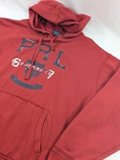 Vintage Y2K Polo Jeans Co Ralph Lauren Hoody 3XL Red RL Crest Graphic 90s