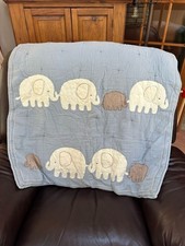Lambs  Ivy Reversible Stripes Elephants Crib Blanket