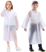 Vicloon Regenponcho Kinder Wasserdicht, Regenponcho Kinder, Transparent