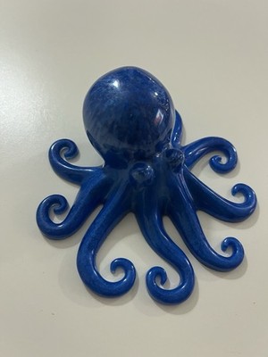 Handmade Resin Octopus In Sparkle Blue Size Approximately 4x4x4 Inches