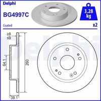 2X Delphi Bremsscheibe BG4997C FüR Honda
