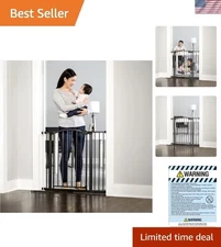 Extra Wide 35-Inch Bronze Baby Gate with Extension Kit