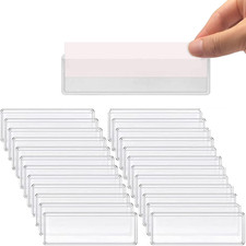 60 Pack Adhesive Shelf Label Holders Index Card Pockets Drawers Label Holder