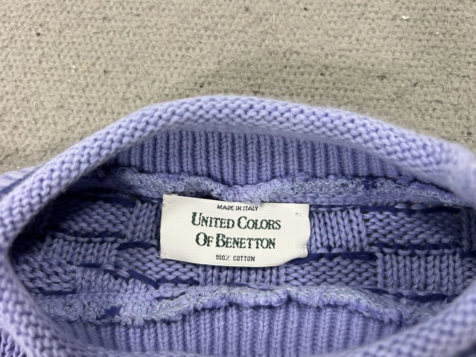 Suéter United Colors of Benetton Mujer Púrpura Manga Corta Tejido Hecho en Italia Foto 3 de 4