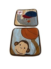 Quilted Hanging Nursery Wall Decor Safari Animals 10 Zoo Monkey Elephant Ball-2