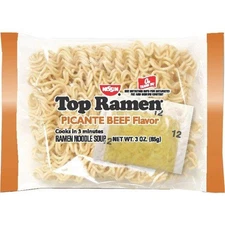 Nissin Foods 3 oz Top Ramen Beef Picante Cup Noodles  Pack of 24