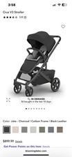 Uppababy Cruz V3 Brand New Jake Black Fully Updated Model, Retails for 899.99