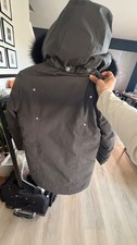 Kids Black Moose Knuckle fur parka unisex coat- Size s