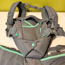 Infantino Carry On Active Multi-Pocket Baby Carrier Gray Teal SnapBuckle Padded