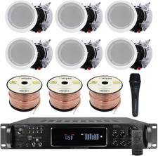 Home Theater System Kit - 7.2 Channel 4500 Watts Bluetooth Amplifier W/ 6 Qty of