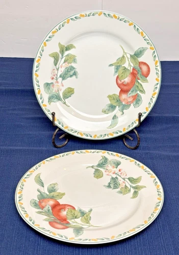 VTG Julie Pople "COUNTRY FRUIT" Collection Dinner Plates ~ 10 5/8" - Set of 2