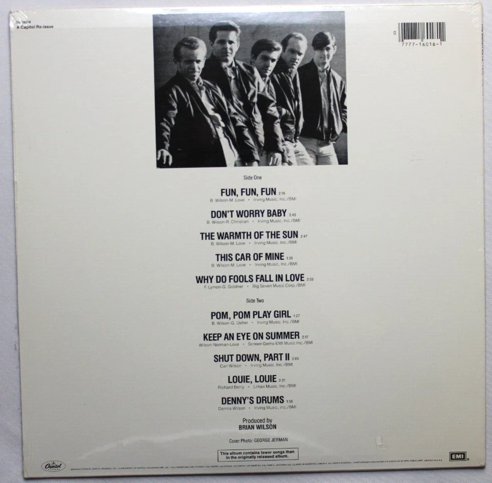 THE BEACH BOYS FUN FUN FUN [NEW LP] REISSUE 12" VINYL RECORD (SN-16018) Foto 3 de 4