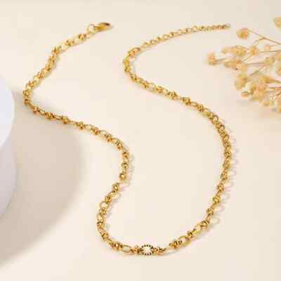 18K Gold filled Cute chain Necklace for Women ladyLuxury Jewelry wedding  choker