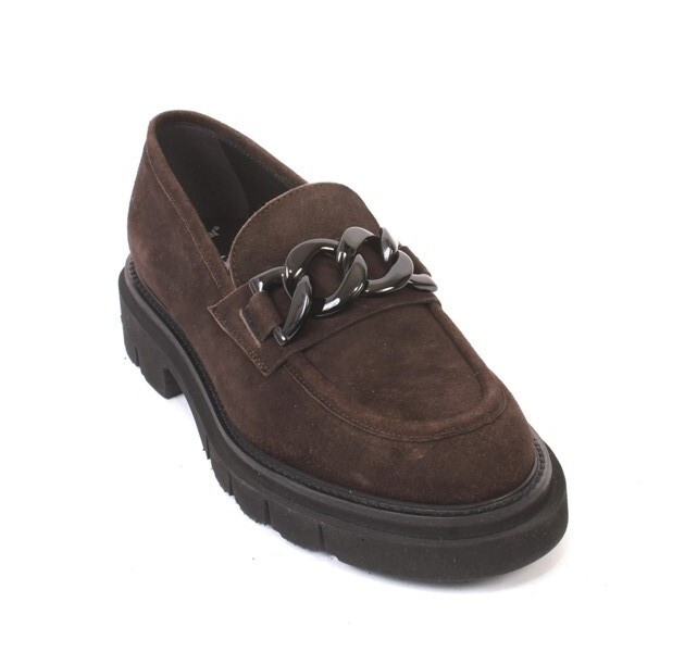 Luca Grossi 882 Brown Suede Leather Platform Loafers Shoes  display picture 1