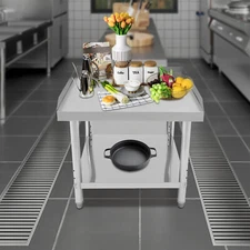 Stainless Steel 30" x 30" Commercial Kitchen Work Prep Table with Backsplash