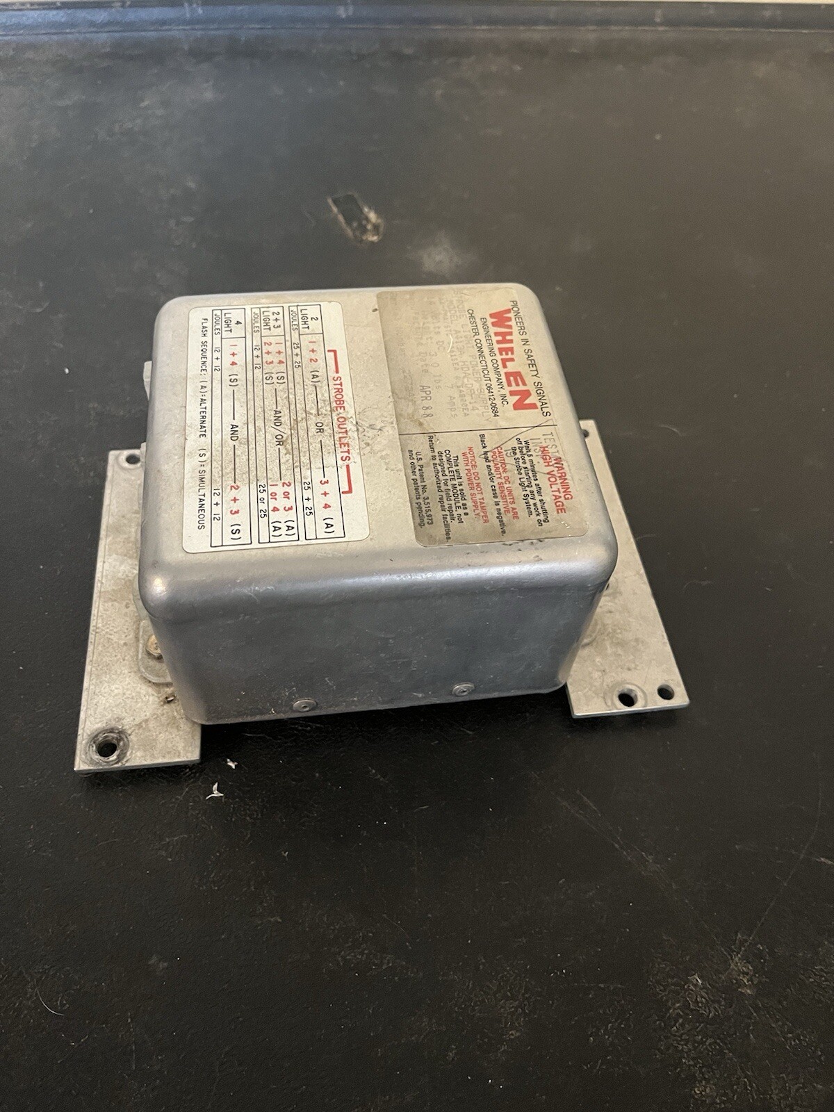 WHELEN A413A AIRCRAFT STROBE LIGHT POWER SUPPLY PN A413A ALT 01