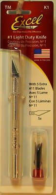 NEW Excel 15001 #1 Light Duty Hobby Knife w/5 Extra #11 Blades