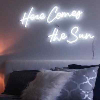 Vivid LED Here Comes The Sun 32''x16.2'' Neon Sign Lamp Light Flex Acrylic Wall