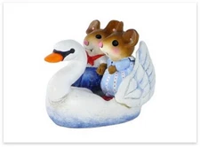 Wee Forest Folk M-475 Swan Boat Sweethearts (RETIRED)
