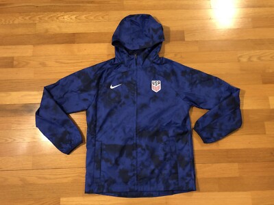 New M Nike USMNT USA National Team Soccer Windbreaker Blue Jacket