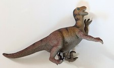 vtg Chinasaur 8.75" x 4.75" Deinonychus Brown Dinosaur Plastic Figure Dino Toy
