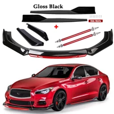 Front Bumper Lip Spoiler Splitter Rear Lip Side Skirt For INFINITI Q50 Q6O Q70