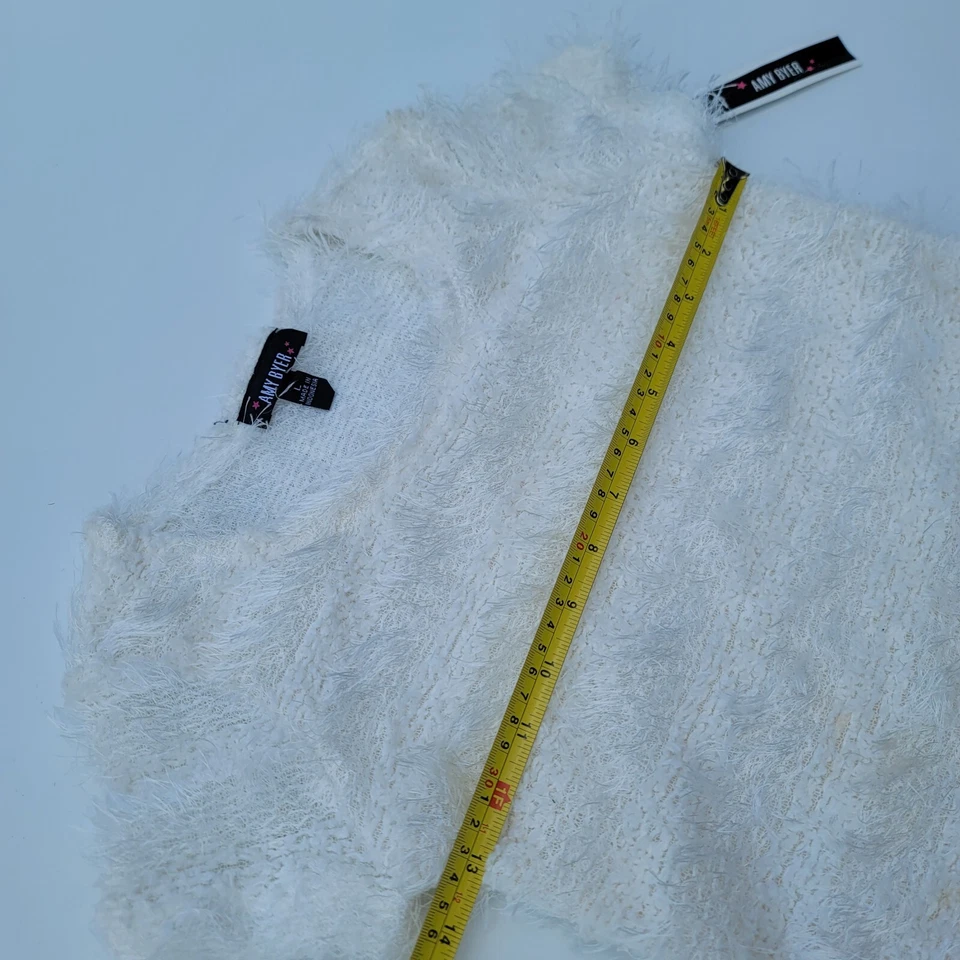 Nuevo con etiquetas Suéter tejido manga corta difuso blanco para niñas Amy Byer talla L Foto 4 de 4