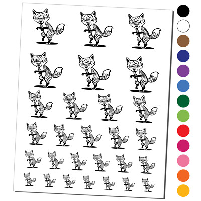 Suspicious and Sneaky Fox Temporary Tattoo Water Resistant Set
