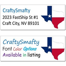 30 Texas State Flag Personalized Return Address Labels 1 x 2 5/8 Inch