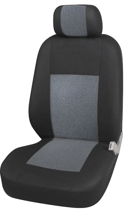 Citroen Jumper Jumpy Housses de Siège Avant 2+1 Tissu Respirant Luxe Noir Gris - Photo 3/4