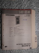 Sony srf-35w service manual original repair book stereo fm radio walkman