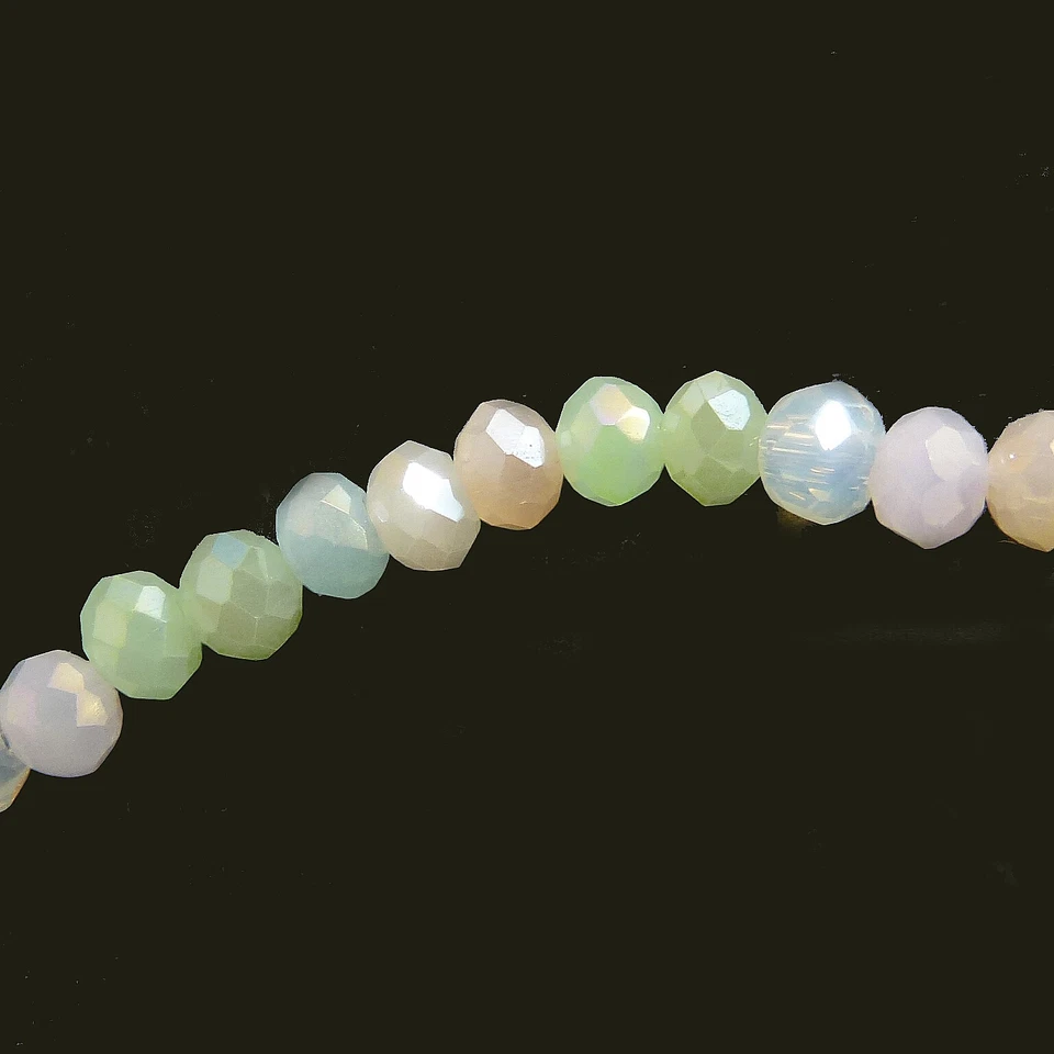 Glasperlen facettiert geschliffen ca 3x2,5 mm pastel mix 190 Perlen nenad-design - Bild 3 von 4